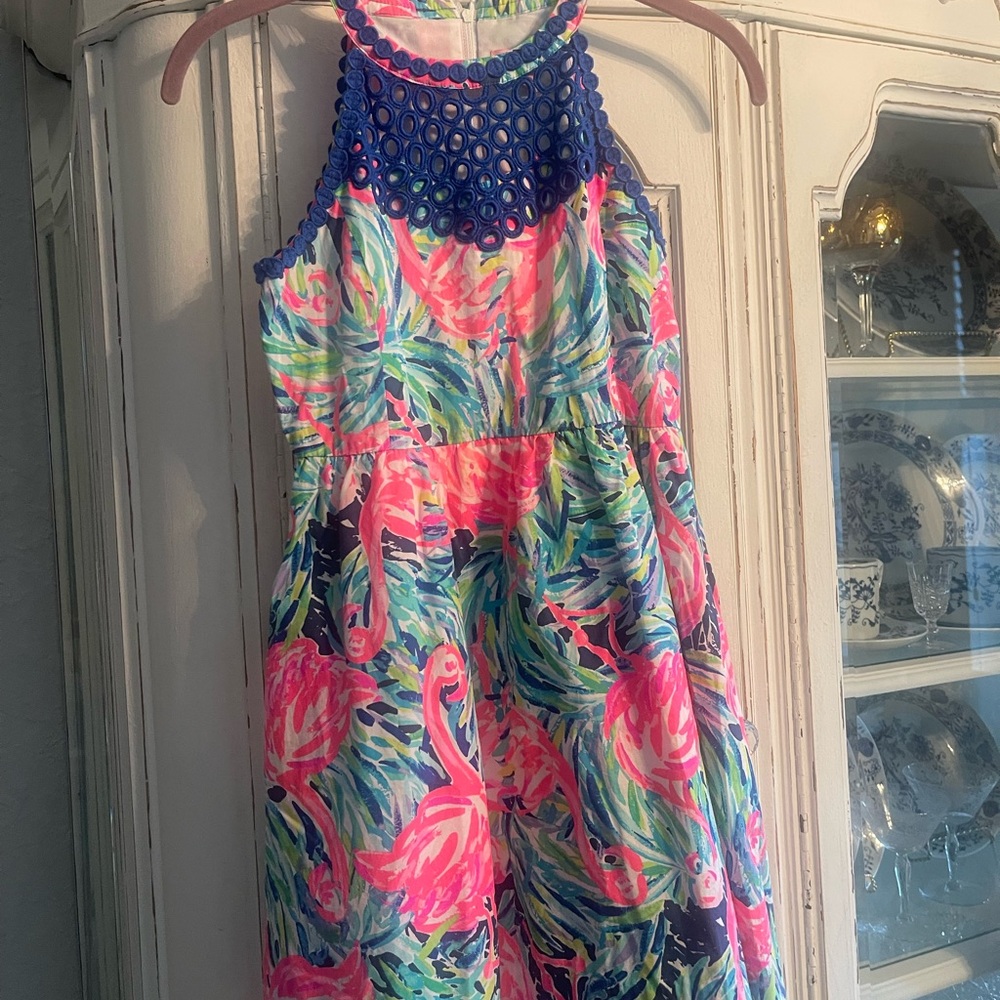 Lilly Pulitzer Pink and Blue Jumpsuit with Vibrant Tropical Print